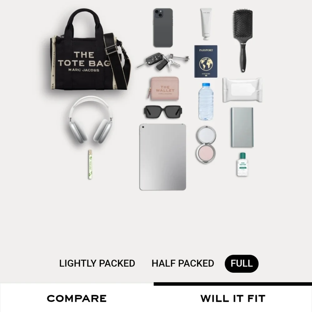 Marc Jacobs Black and White Canvas Mini Tote Bag - Picture 5 of 11